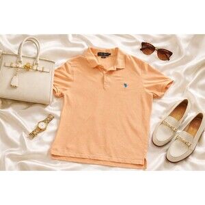 U.S. Polo Assn Peach Cotton Polo Shirt Mens L Womens Plus Large